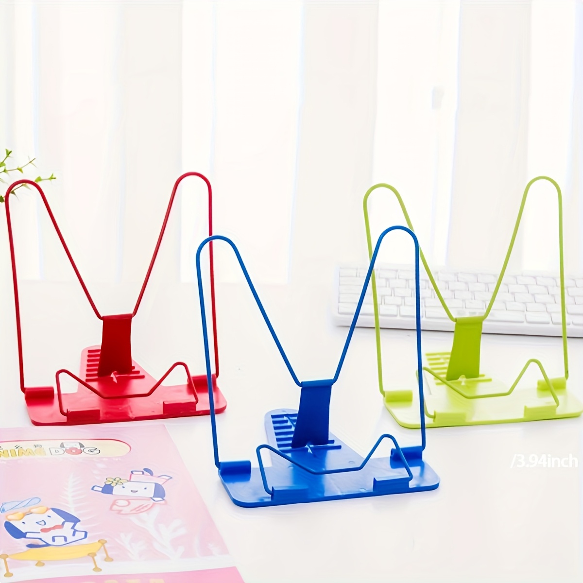 Tablet Stand Accessories - ที่วางหนังสือแบบตั้งโต๊ะแบบพับได้, ที่วางหนังสือแบบปรับมุมได้, ที่วางหนังสือแบบพกพาสำหรับตำราเรียน, แท็บเล็ต, ตำราอาหาร, ออฟฟิ