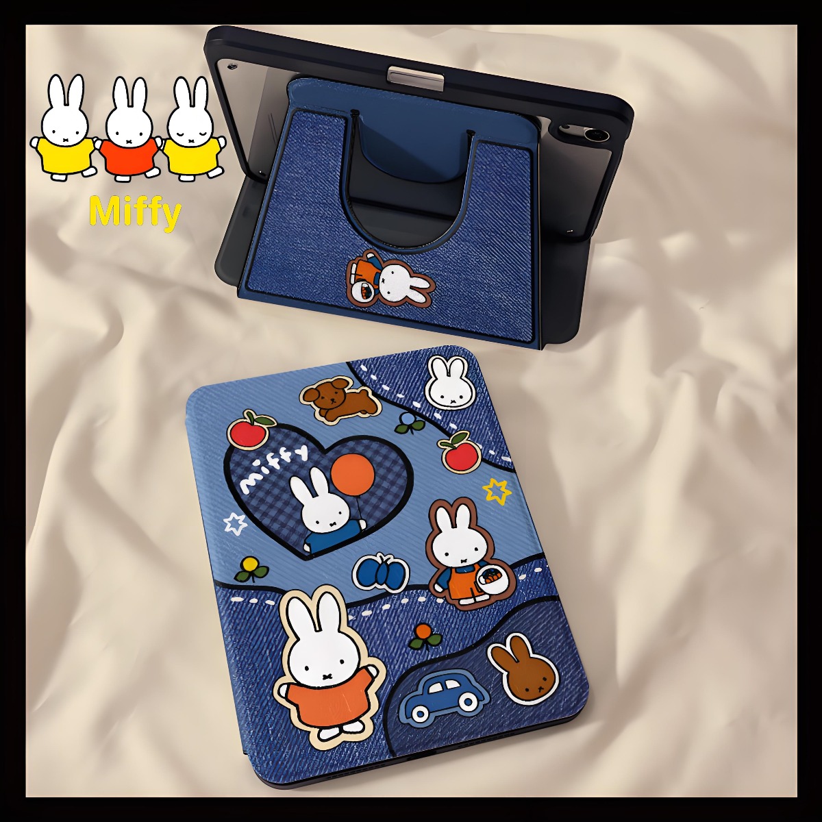 Tablet Ipad Accessories - เคสแท็บเล็ตกระต่ายมิฟฟี่น่ารัก ลายบอลลูนมิฟฟี่ สำหรับ iPad11 หมุนได้ 360