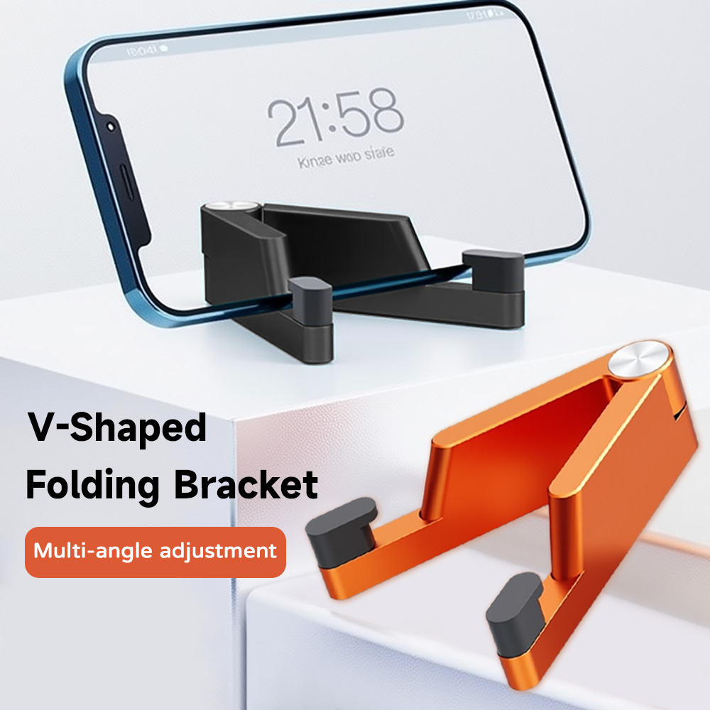 Tablet Ipad Accessories - ขายึดรูปตัว V แบบพับได้ ขาตั้งโทรศัพท์แบบปรับได้หลายมุม ที่วางโทรศัพท์แบบตั้งโต๊ะสำหรับสมาร์ทโฟนขนาดเล็ก แท็บเล็ต