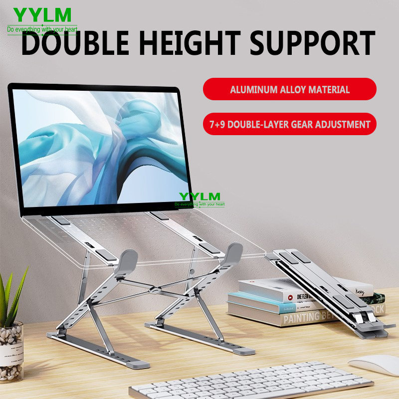 Cooling Stand Tablet - YYLM N8 ขาตั้งแล็ปท็อปอลูมิเนียมสําหรับ MacBook ปรับได้แบบพกพา Stabe
