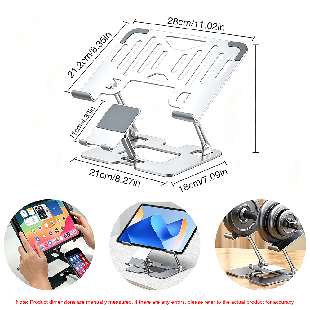 Cooling Stand Tablet - ขายึดแล็ปท็อปแบบพับได้ 2 in 1 ทำจากเหล็กกล้าคาร์บอน รองรับน้ำหนักมาก