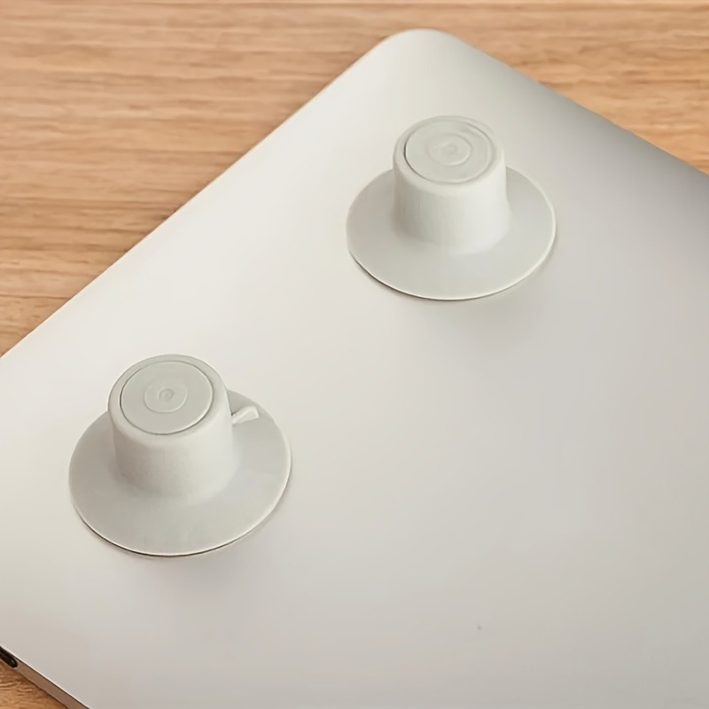Cooling Stand Tablet - แผ่นรองทำความเย็นแบบถ้วย 4 ชิ้น，แท่นยกกันลื่นสำหรับระบายความร้อนแล็ปท็อปพร้อมถ้วยดูดและแผ่นลดความร้อน, แท่นวางมุมอเนกประสงค์