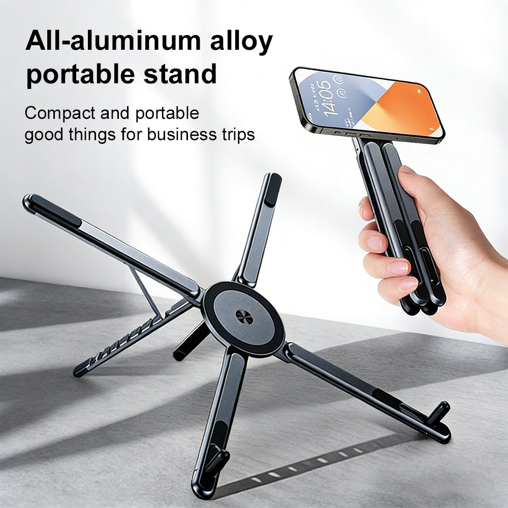 Cooling Stand Tablet - 360 ° ขาตั้งแล็ปท็อปแม่เหล็กหมุนได้ ปรับความสูงได้ พับเก็บได้ ที่วางโทรศัพท์และแท็บเล็ต