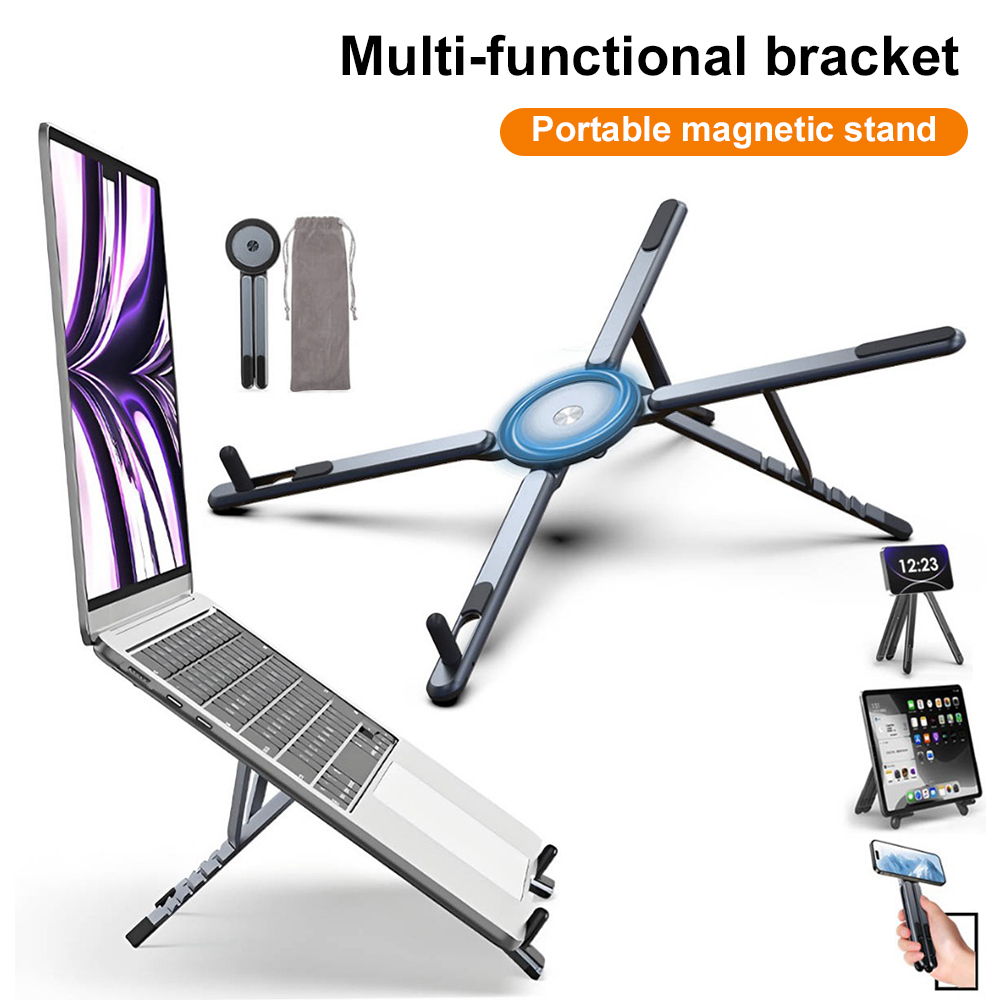 Tablet Ipad Accessories - ที่วางโทรศัพท์แม่เหล็กแบบพกพาและไม้เซลฟี่ 3-in-1 ขาตั้งกล้องแบบพับได้สำหรับ iPhone iPad แท็บเล็ต