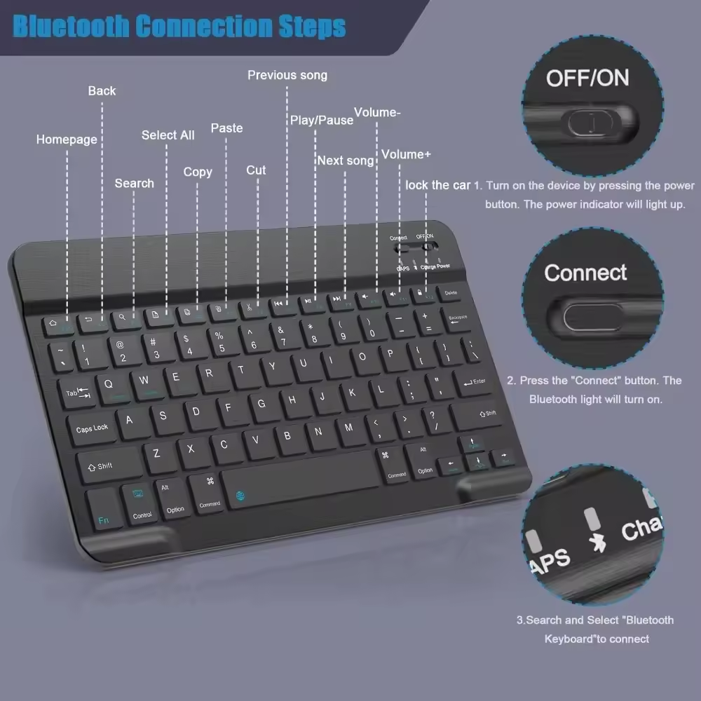 คีย์บอร์ดไร้สายบลูทูธ คีย์บอร์ - Tablet Ipad Accessories บทวิจารณ์และราคา