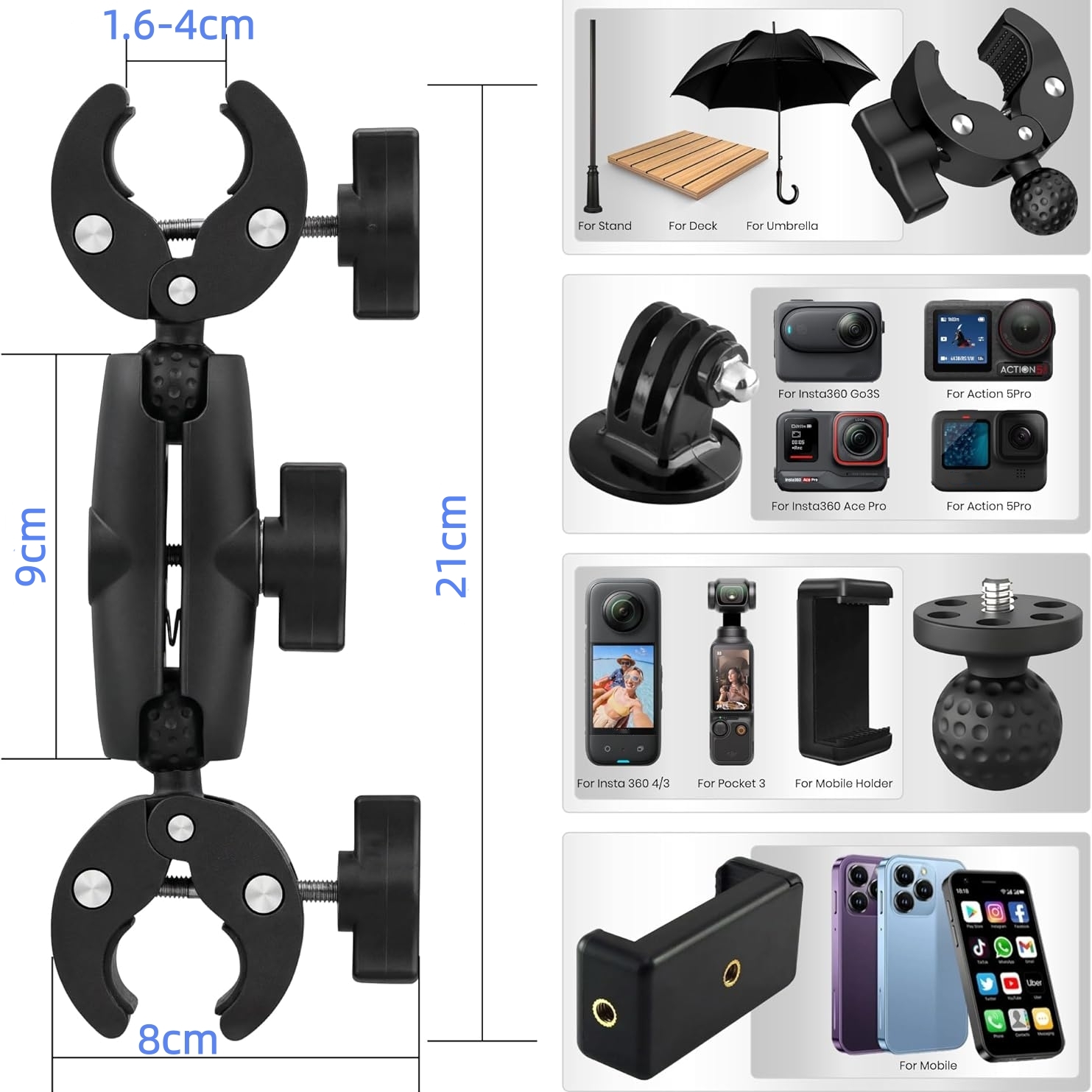 ตัวหนีบกล้องแบบหนีบสองชั้น Sup - Tablet Stand Accessories บทวิจารณ์และราคา