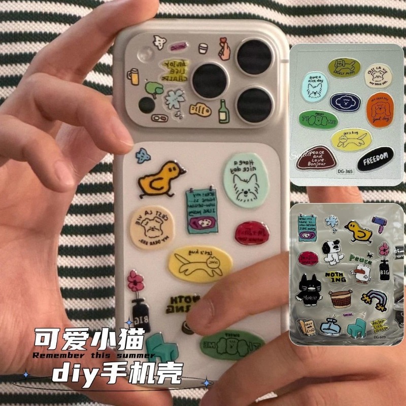 สติกเกอร์เรซิ่นใสลายการ์ตูนแมว - Tablet Phone Accessories บทวิจารณ์และราคา